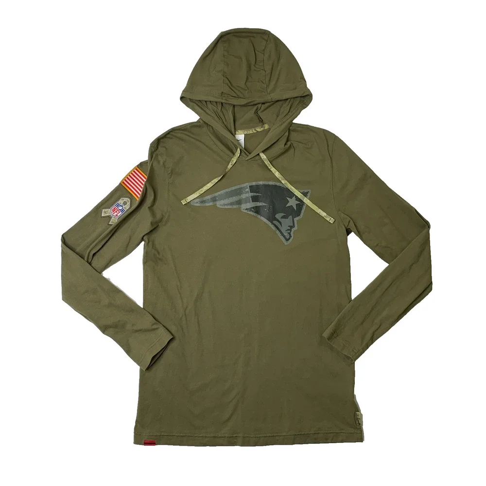 New England Patriots Hoodie Boys M Medium Army Green NFL Salute To Service Nike